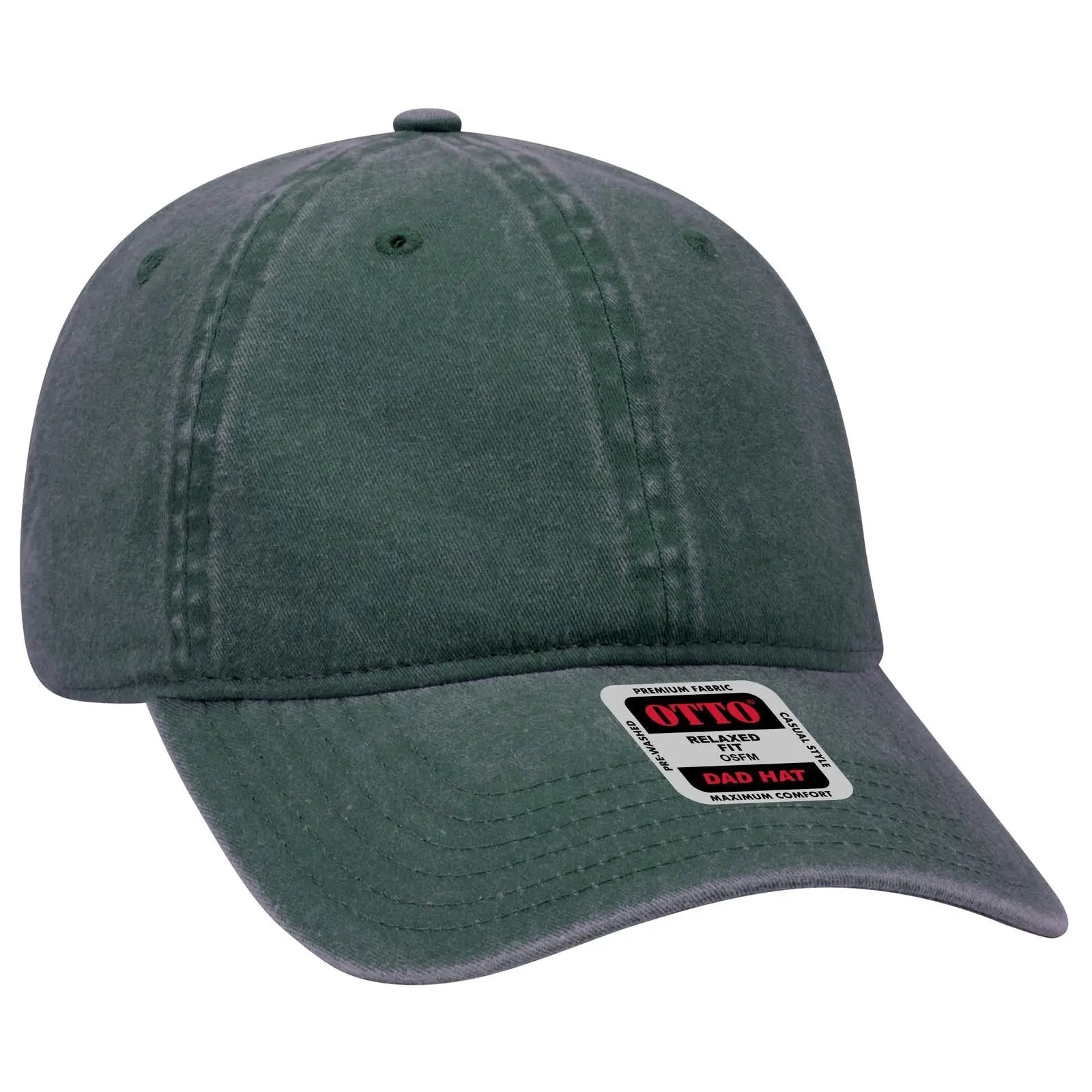 OTTO 18-202 6 Panel Low Profile Dad Cap - Dk. Green - Dk. Green / 6 1/2’’ - 7 5/8’’