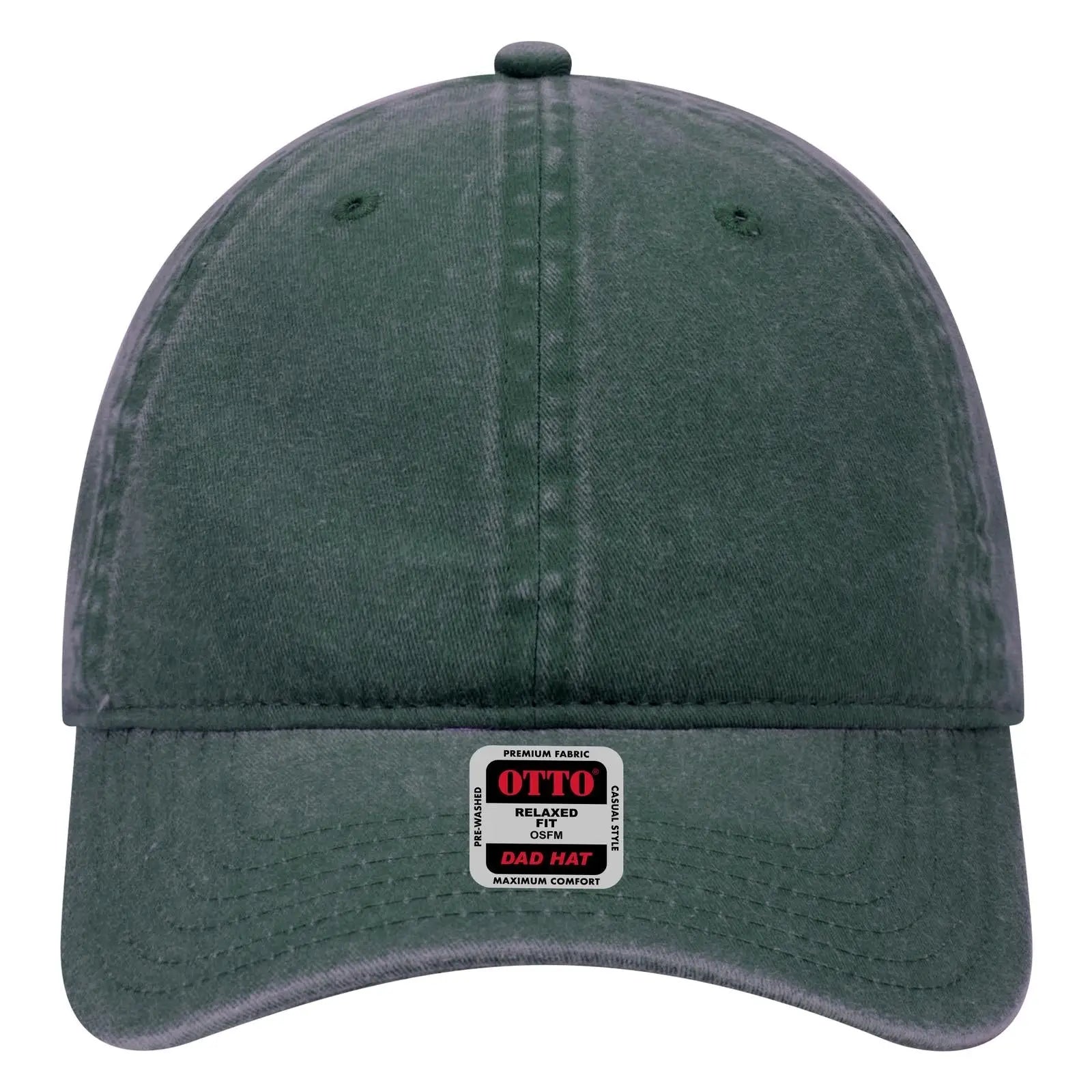 OTTO 18-202 6 Panel Low Profile Dad Cap - Dk. Green - Dk. Green / 6 1/2’’ - 7 5/8’’