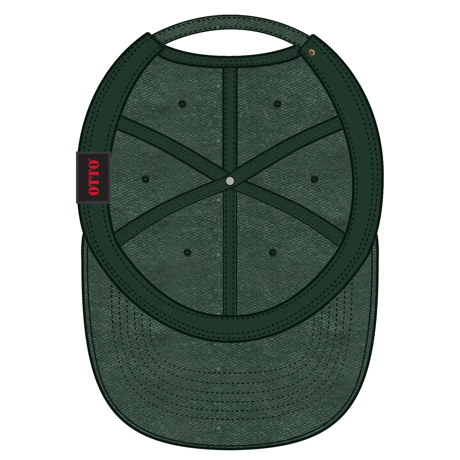 OTTO 18-202 6 Panel Low Profile Dad Cap - Dk. Green - Dk. Green / 6 1/2’’ - 7 5/8’’