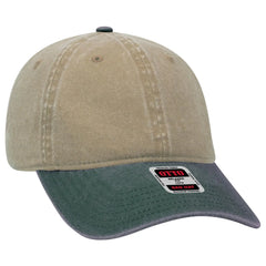 OTTO 18-202 6 Panel Low Profile Dad Cap - Dk.Grn/Kha - Dk.Grn/Kha / 6 1/2’’ - 7 5/8’’