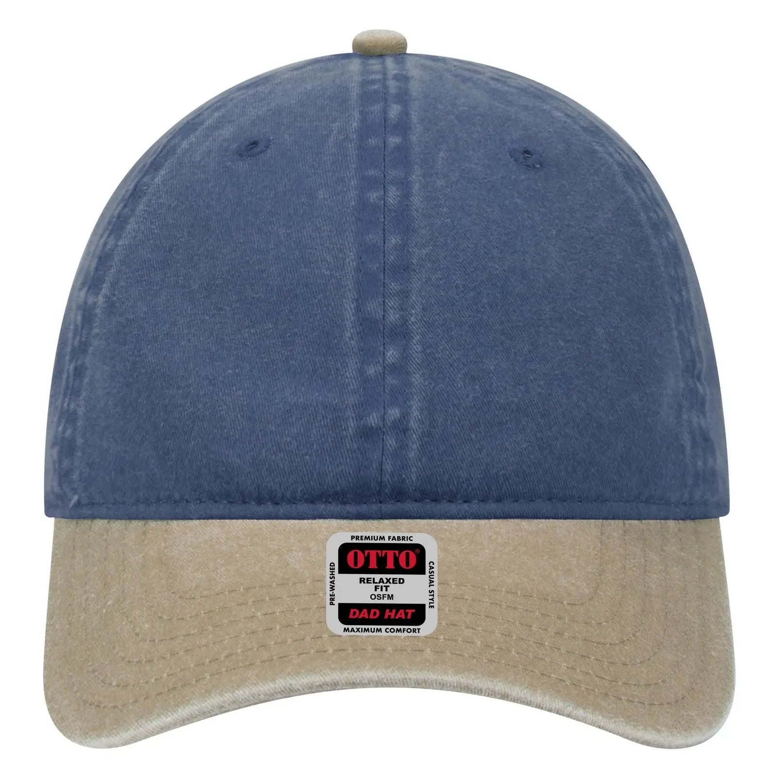 OTTO 18-202 6 Panel Low Profile Dad Cap - Kha/Nvy - Kha/Nvy / 6 1/2’’ - 7 5/8’’