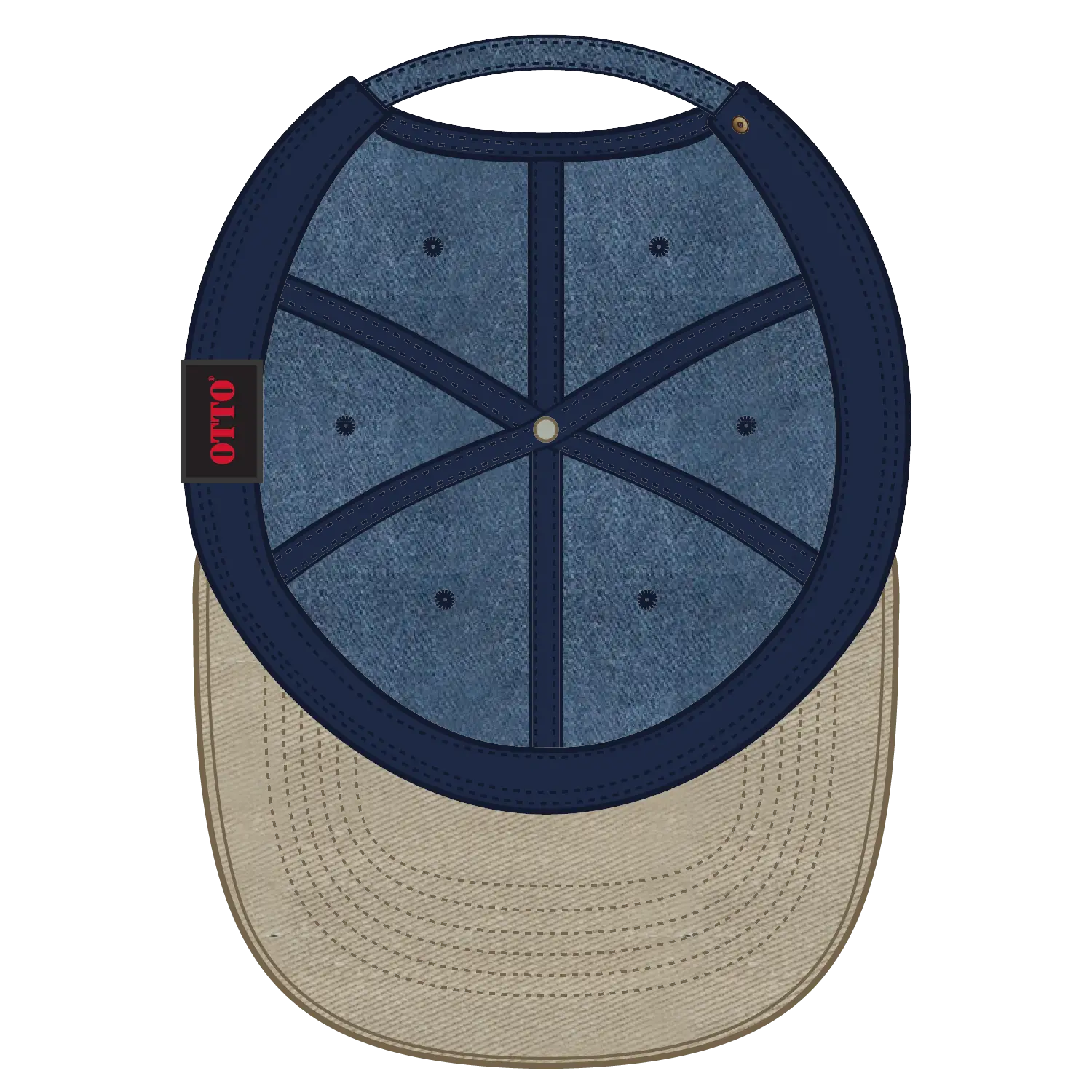 OTTO 18-202 6 Panel Low Profile Dad Cap - Kha/Nvy - Kha/Nvy / 6 1/2’’ - 7 5/8’’