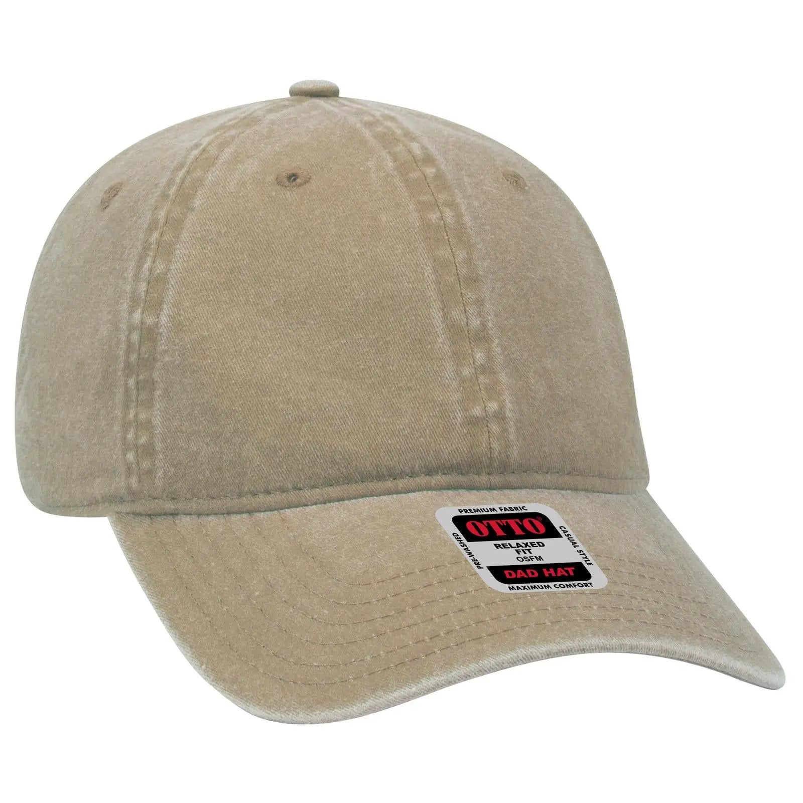 OTTO 18-202 6 Panel Low Profile Dad Cap - Khaki - Khaki / 6 1/2’’ - 7 5/8’’