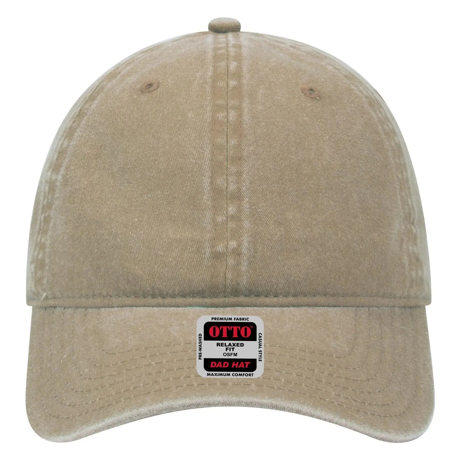 OTTO 18-202 6 Panel Low Profile Dad Cap - Khaki - Khaki / 6 1/2’’ - 7 5/8’’