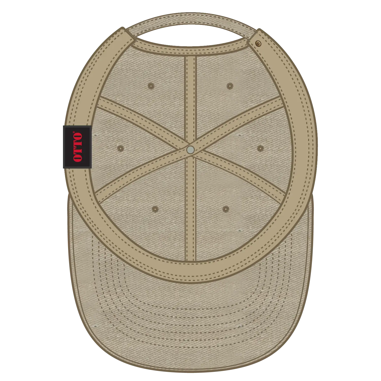 OTTO 18-202 6 Panel Low Profile Dad Cap - Khaki - Khaki / 6 1/2’’ - 7 5/8’’