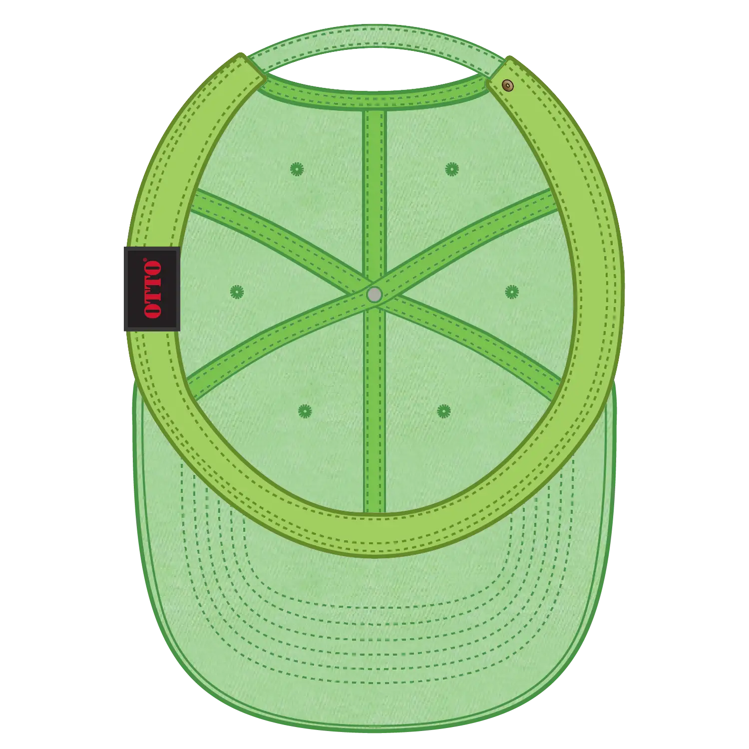 OTTO 18-202 6 Panel Low Profile Dad Cap - Lime - Lime / 6 1/2’’ - 7 5/8’’