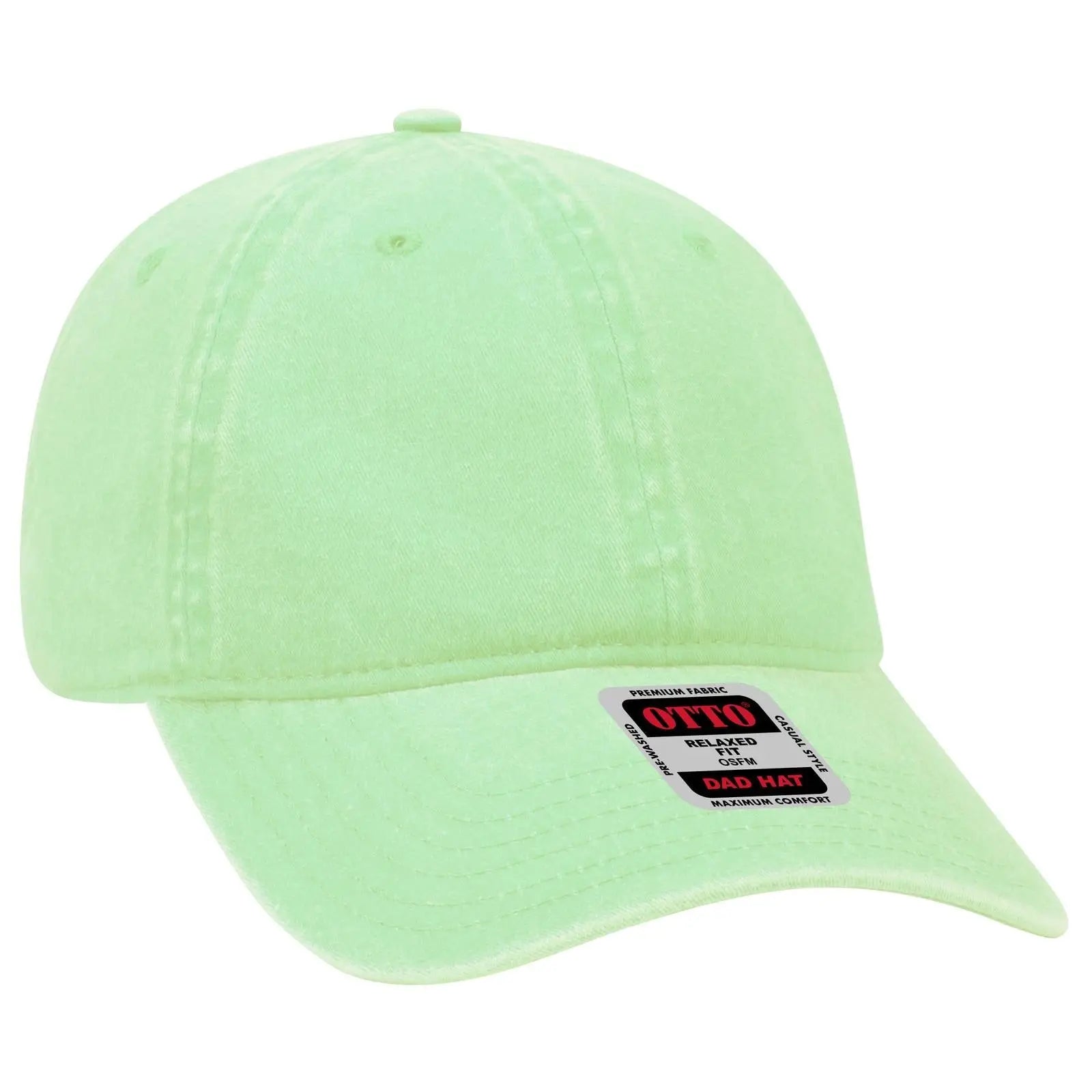 OTTO 18-202 6 Panel Low Profile Dad Cap - Lime - Lime / 6 1/2’’ - 7 5/8’’