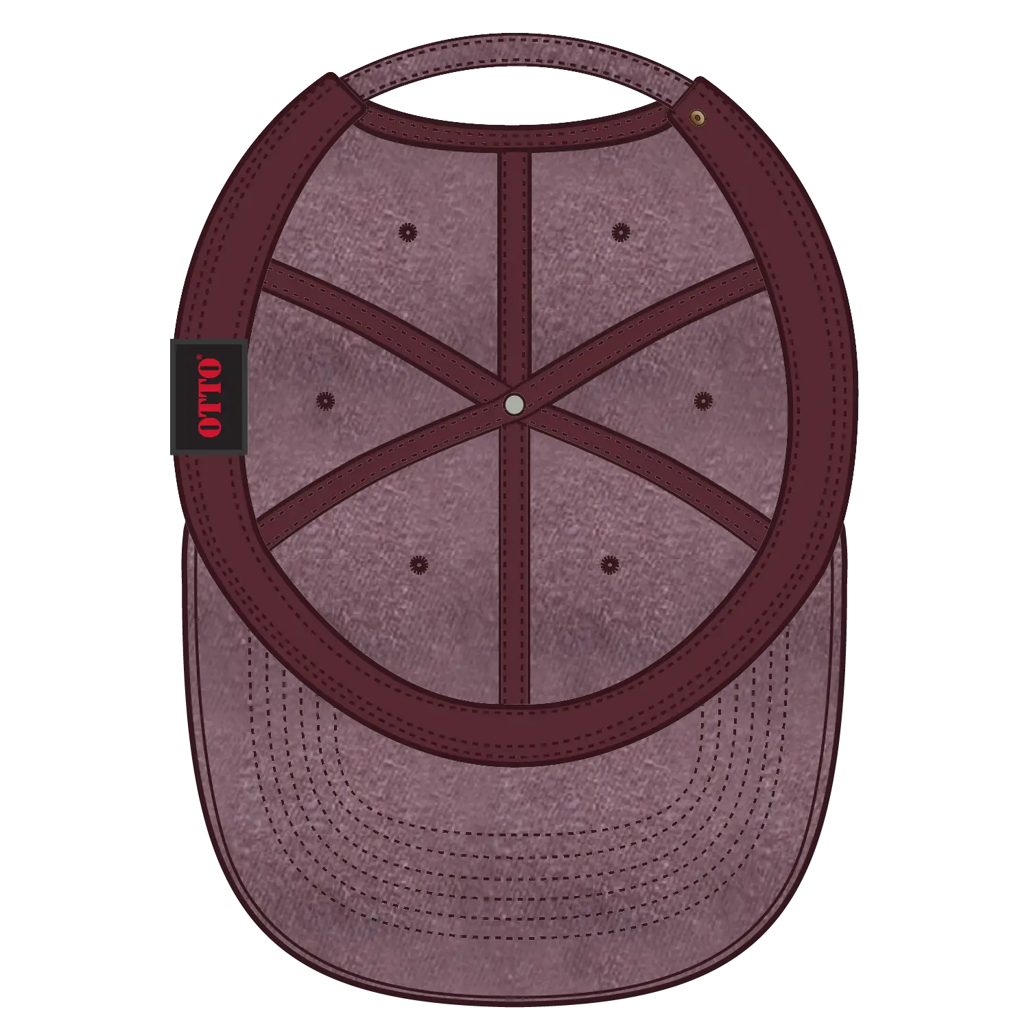 OTTO 18-202 6 Panel Low Profile Dad Cap - Maroon - Maroon / 6 1/2’’ - 7 5/8’’