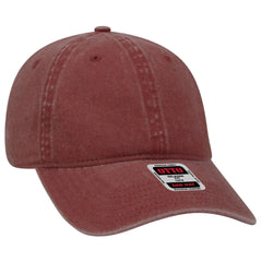 OTTO 18-202 6 Panel Low Profile Dad Cap - Maroon - Maroon / 6 1/2’’ - 7 5/8’’