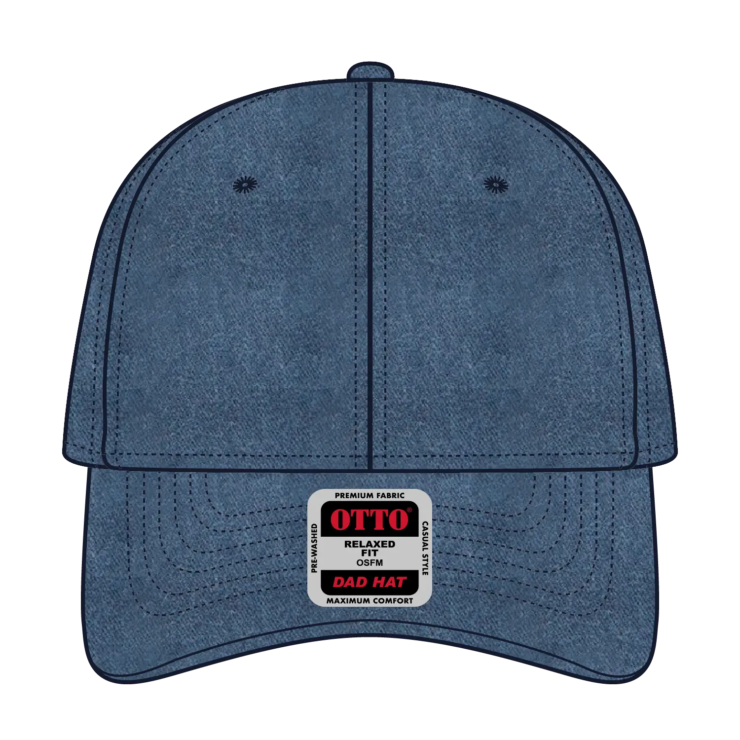 OTTO 18-202 6 Panel Low Profile Dad Cap - Navy - Navy / 6 1/2’’ - 7 5/8’’