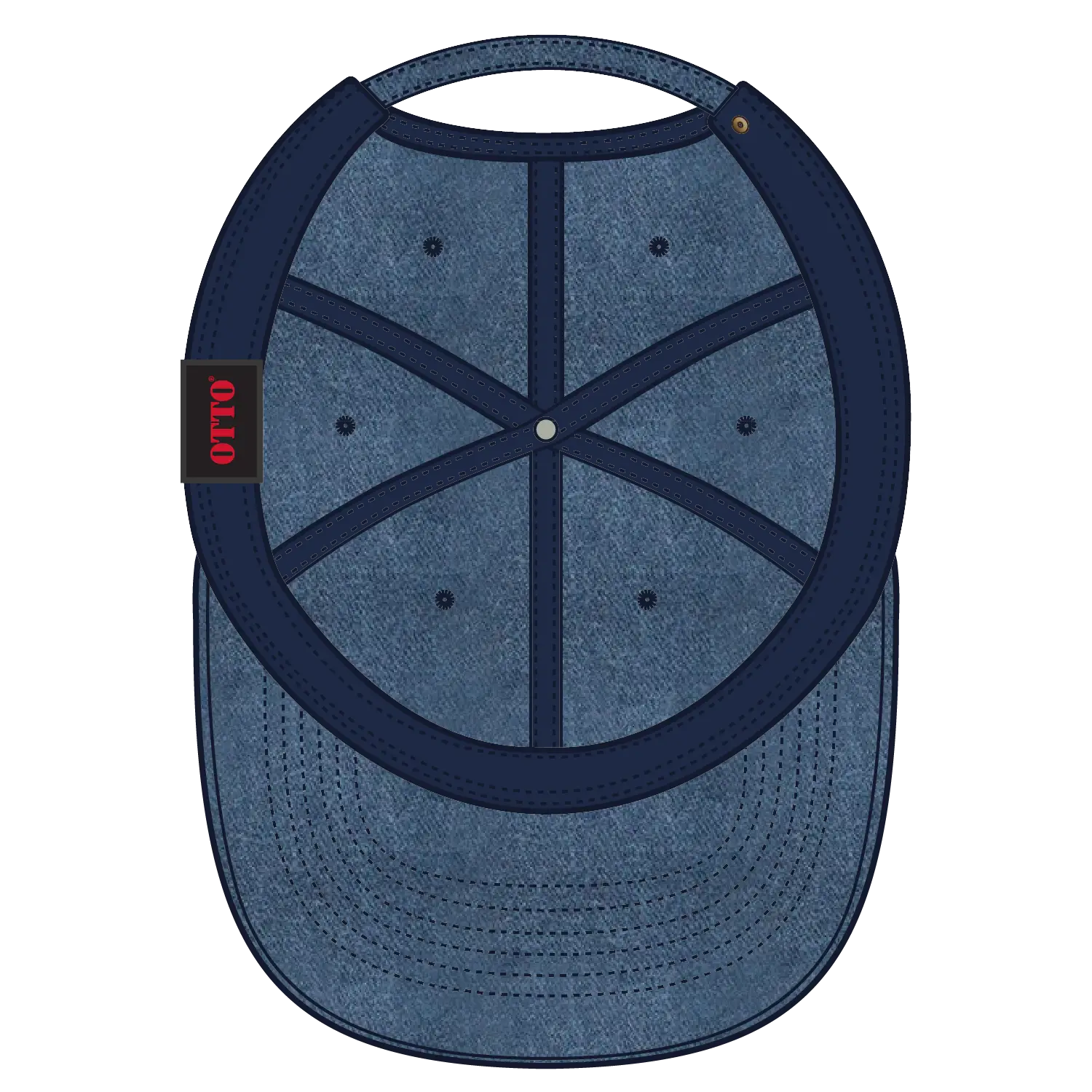 OTTO 18-202 6 Panel Low Profile Dad Cap - Navy - Navy / 6 1/2’’ - 7 5/8’’