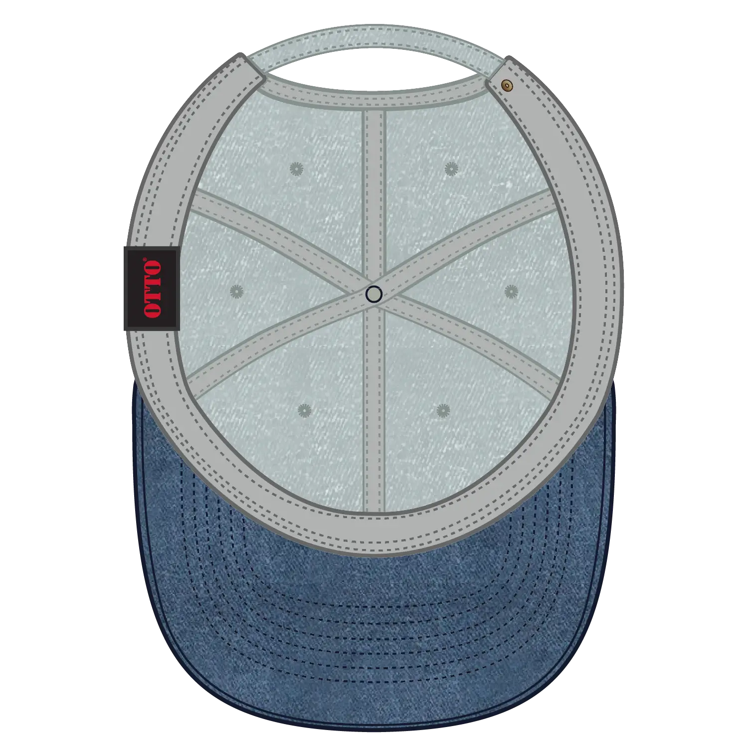 OTTO 18-202 6 Panel Low Profile Dad Cap - Nvy/Gry - Nvy/Gry / 6 1/2’’ - 7 5/8’’
