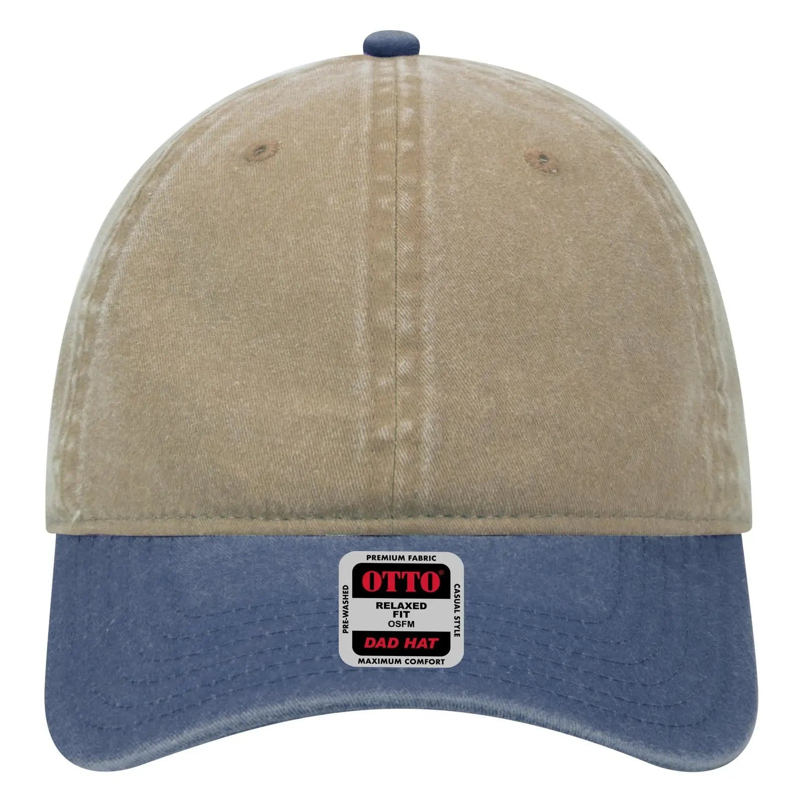 OTTO 18-202 6 Panel Low Profile Dad Cap - Nvy/Kha - Nvy/Kha / 6 1/2’’ - 7 5/8’’