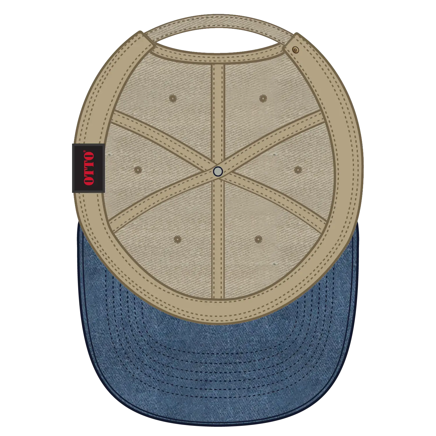 OTTO 18-202 6 Panel Low Profile Dad Cap - Nvy/Kha - Nvy/Kha / 6 1/2’’ - 7 5/8’’