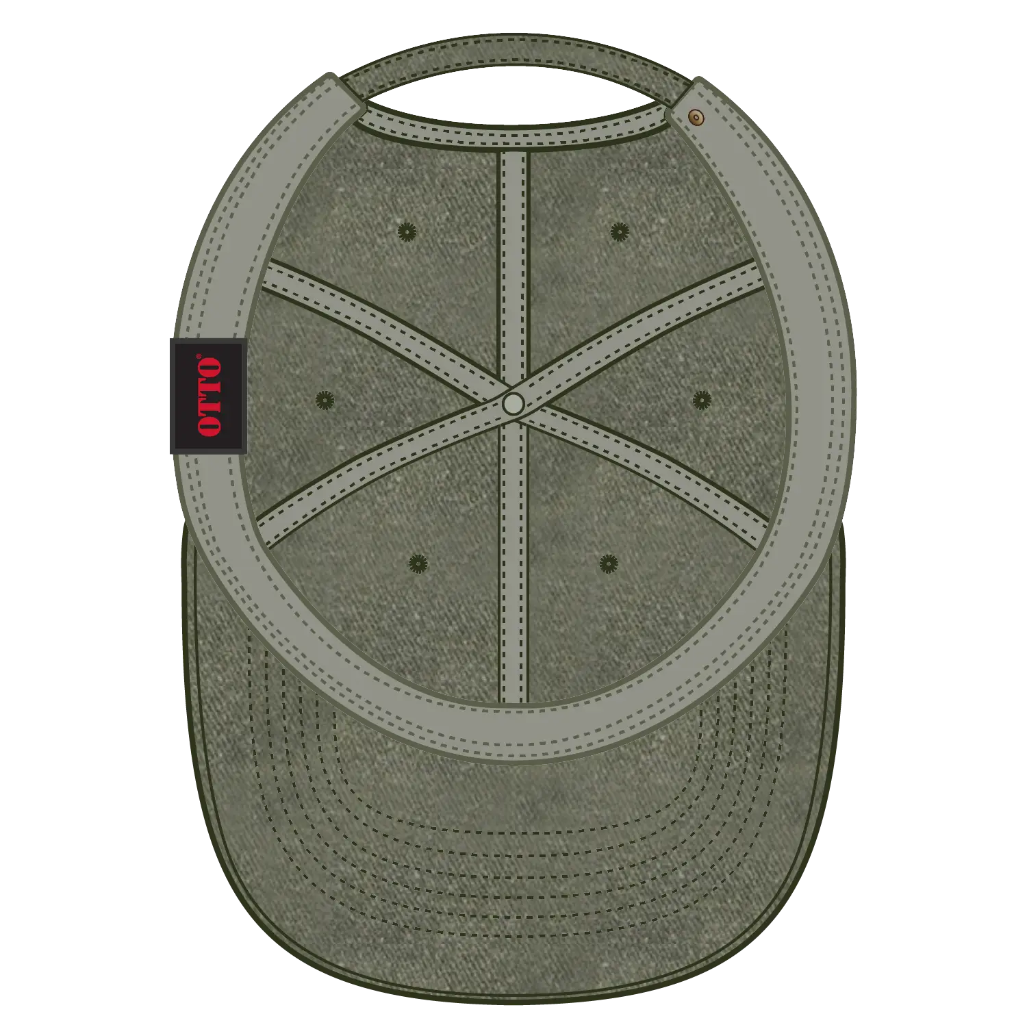 OTTO 18-202 6 Panel Low Profile Dad Cap - Ol. Green - Ol. Green / 6 1/2’’ - 7 5/8’’