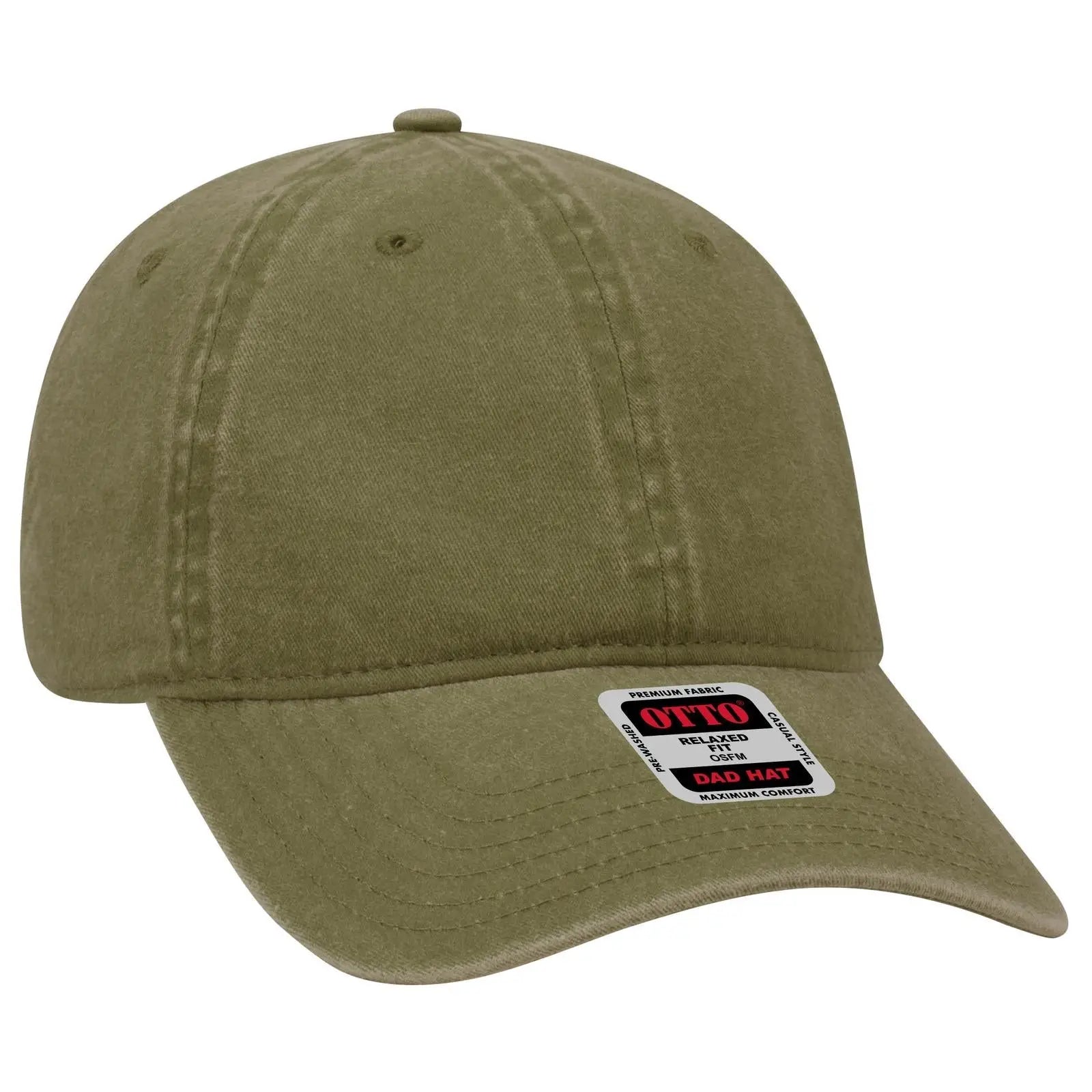 OTTO 18-202 6 Panel Low Profile Dad Cap - Ol. Green - Ol. Green / 6 1/2’’ - 7 5/8’’