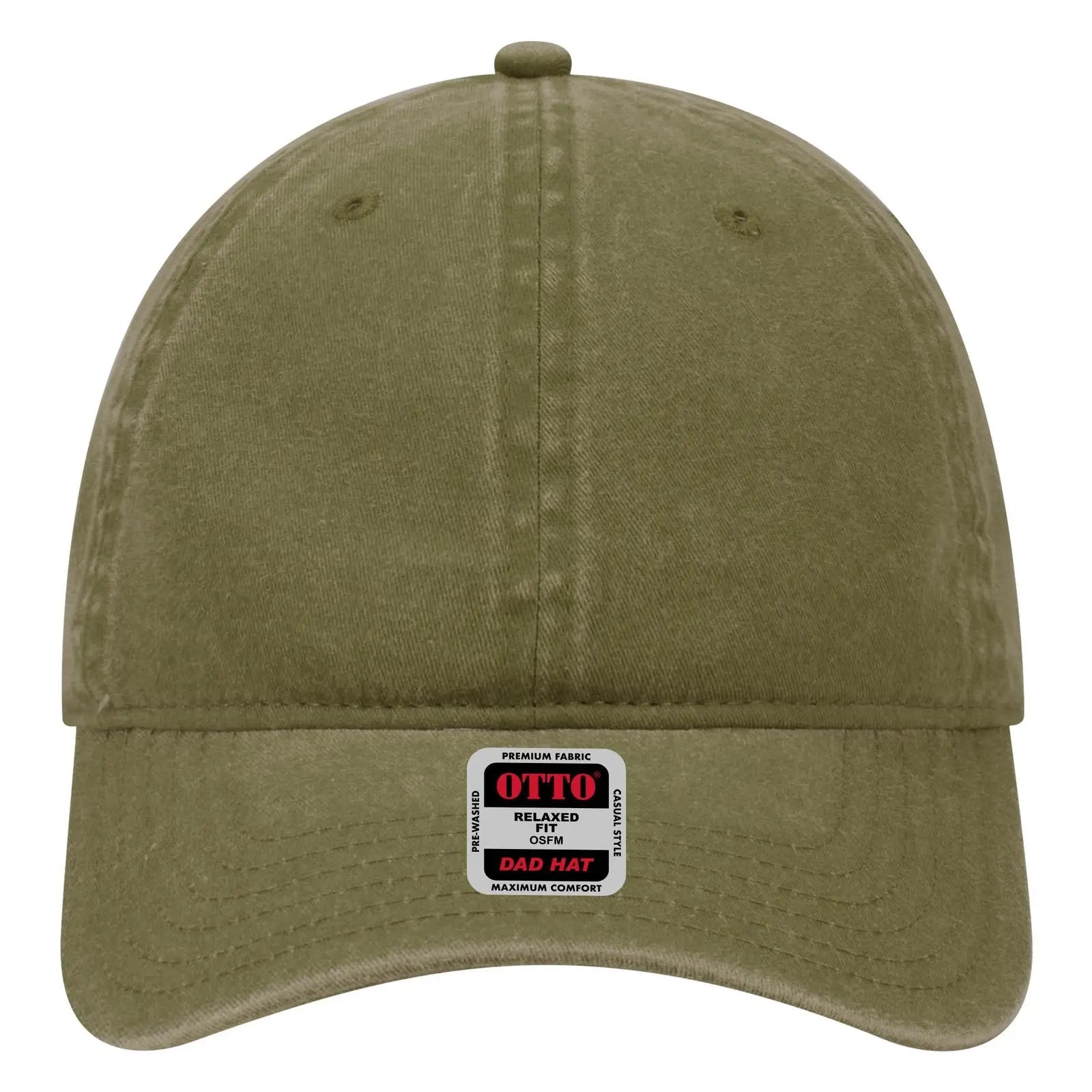 OTTO 18-202 6 Panel Low Profile Dad Cap - Ol. Green - Ol. Green / 6 1/2’’ - 7 5/8’’