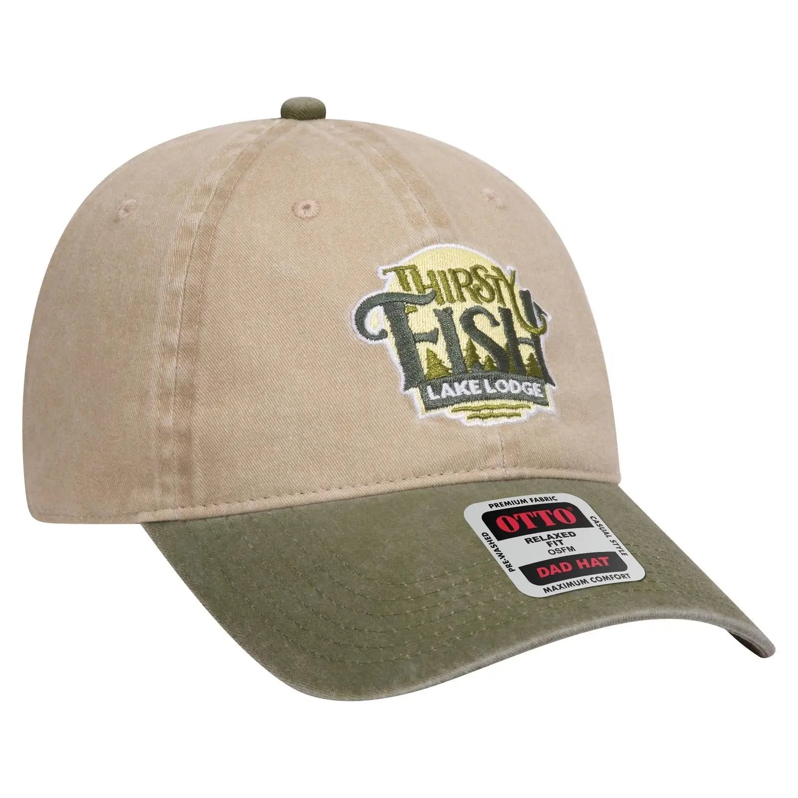 OTTO 18-202 6 Panel Low Profile Dad Cap - Ol.Grn/Kha - Ol.Grn/Kha / 6 1/2’’ - 7 5/8’’