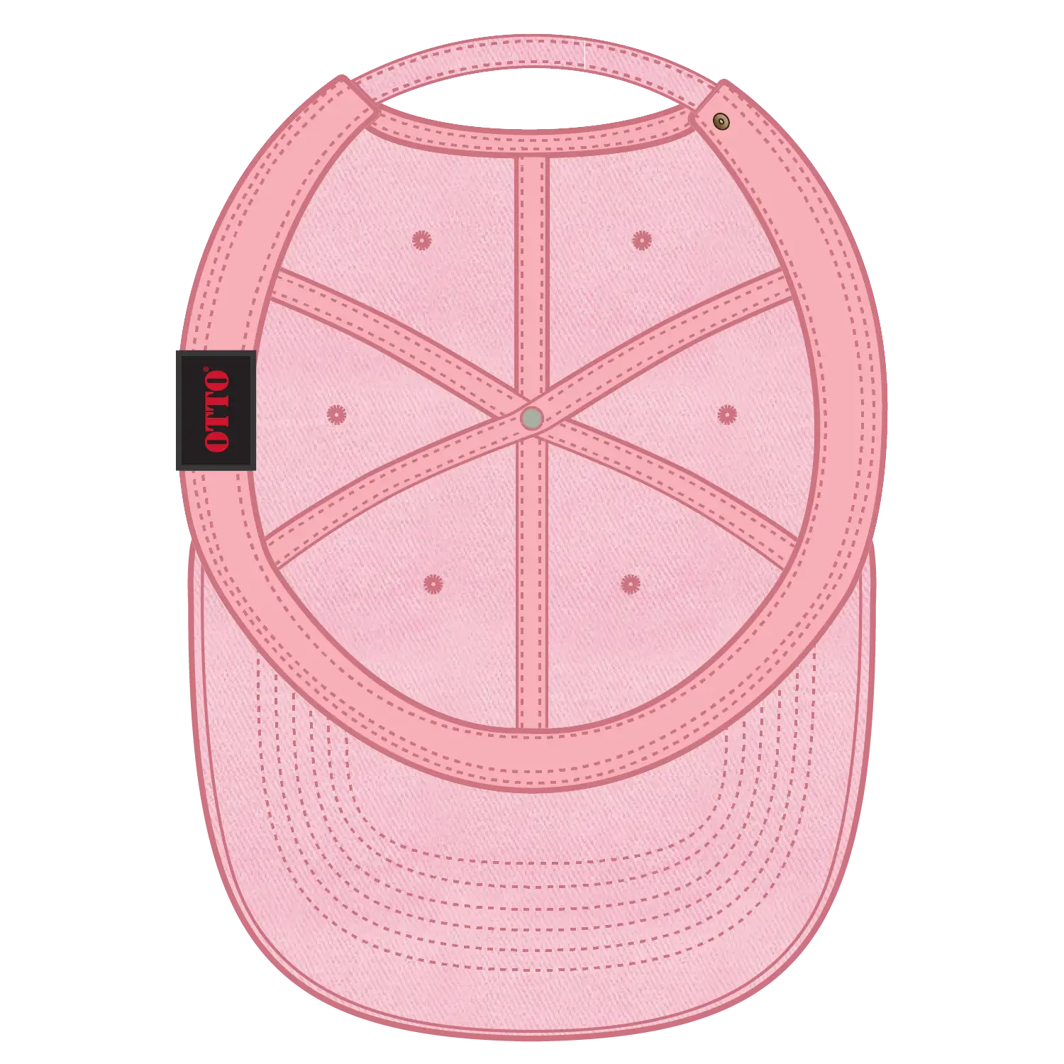 OTTO 18-202 6 Panel Low Profile Dad Cap - Pink - Pink / 6 1/2’’ - 7 5/8’’
