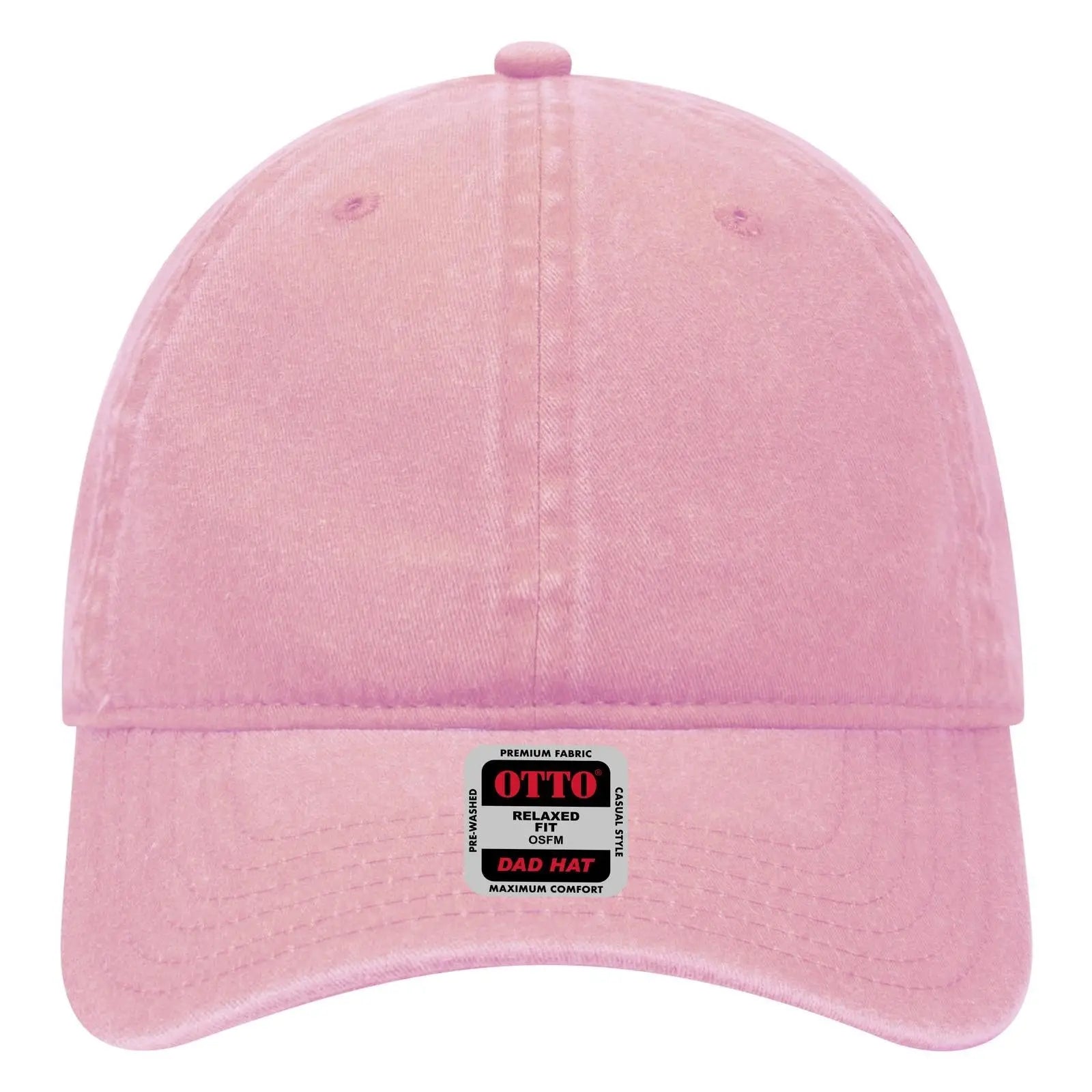 OTTO 18-202 6 Panel Low Profile Dad Cap - Pink - Pink / 6 1/2’’ - 7 5/8’’