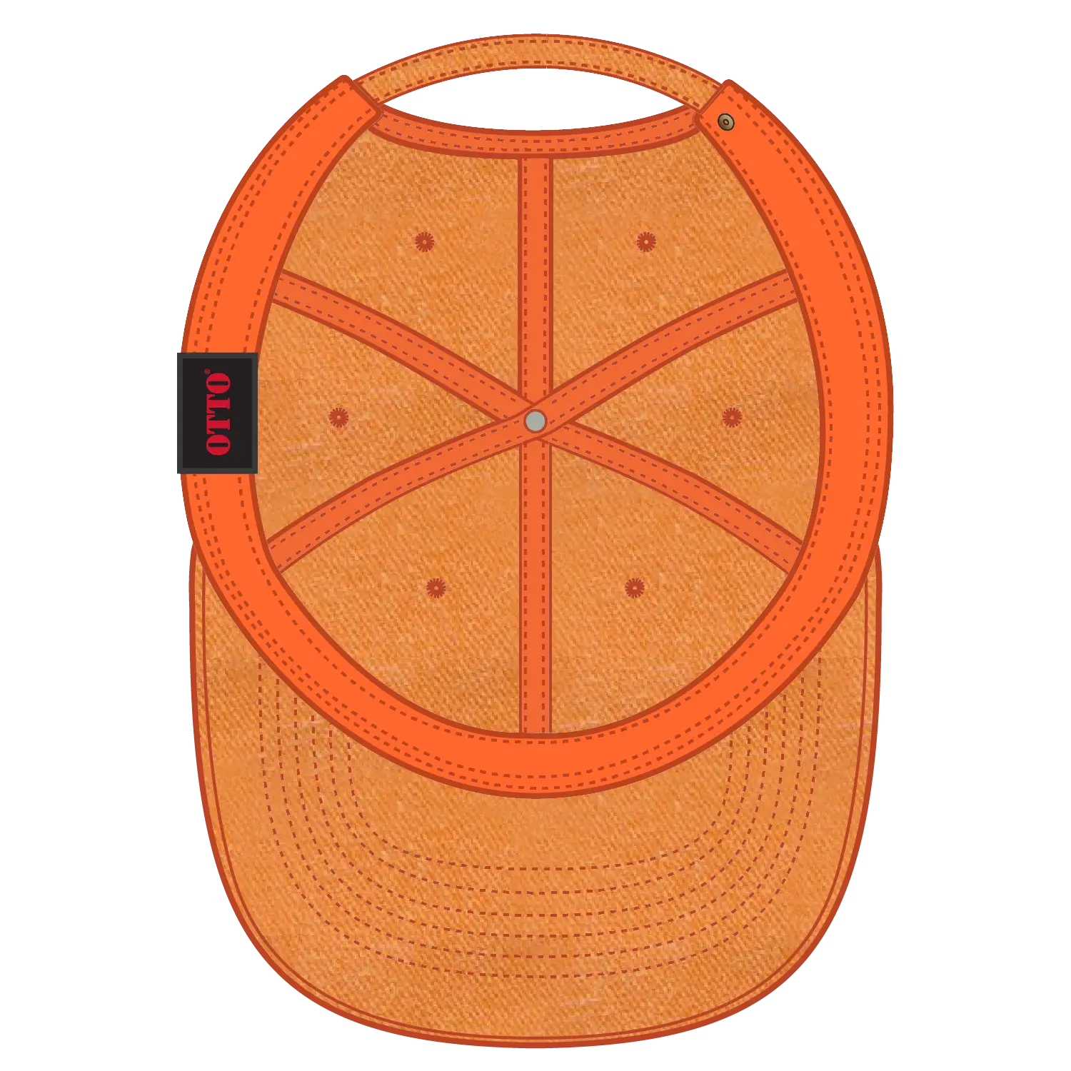 OTTO 18-202 6 Panel Low Profile Dad Cap - Pkn. Orange - Pkn. Orange / 6 1/2’’ - 7 5/8’’