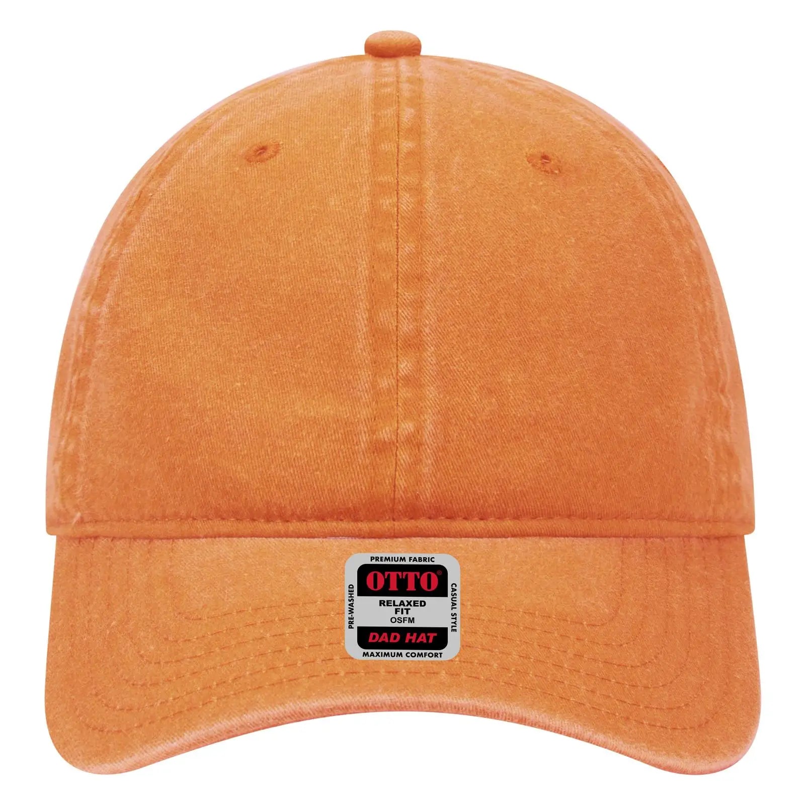 OTTO 18-202 6 Panel Low Profile Dad Cap - Pkn. Orange - Pkn. Orange / 6 1/2’’ - 7 5/8’’
