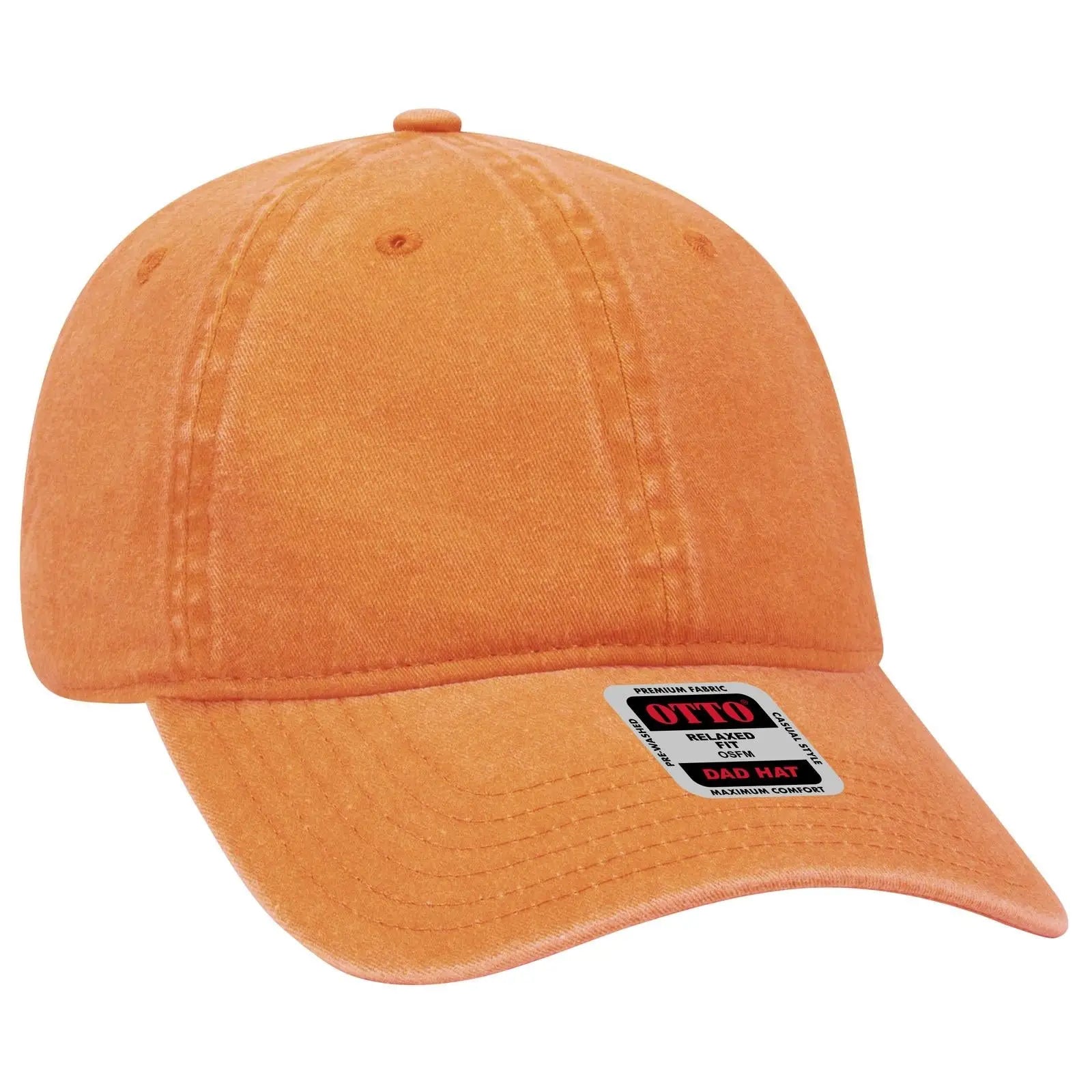 OTTO 18-202 6 Panel Low Profile Dad Cap - Pkn. Orange - Pkn. Orange / 6 1/2’’ - 7 5/8’’