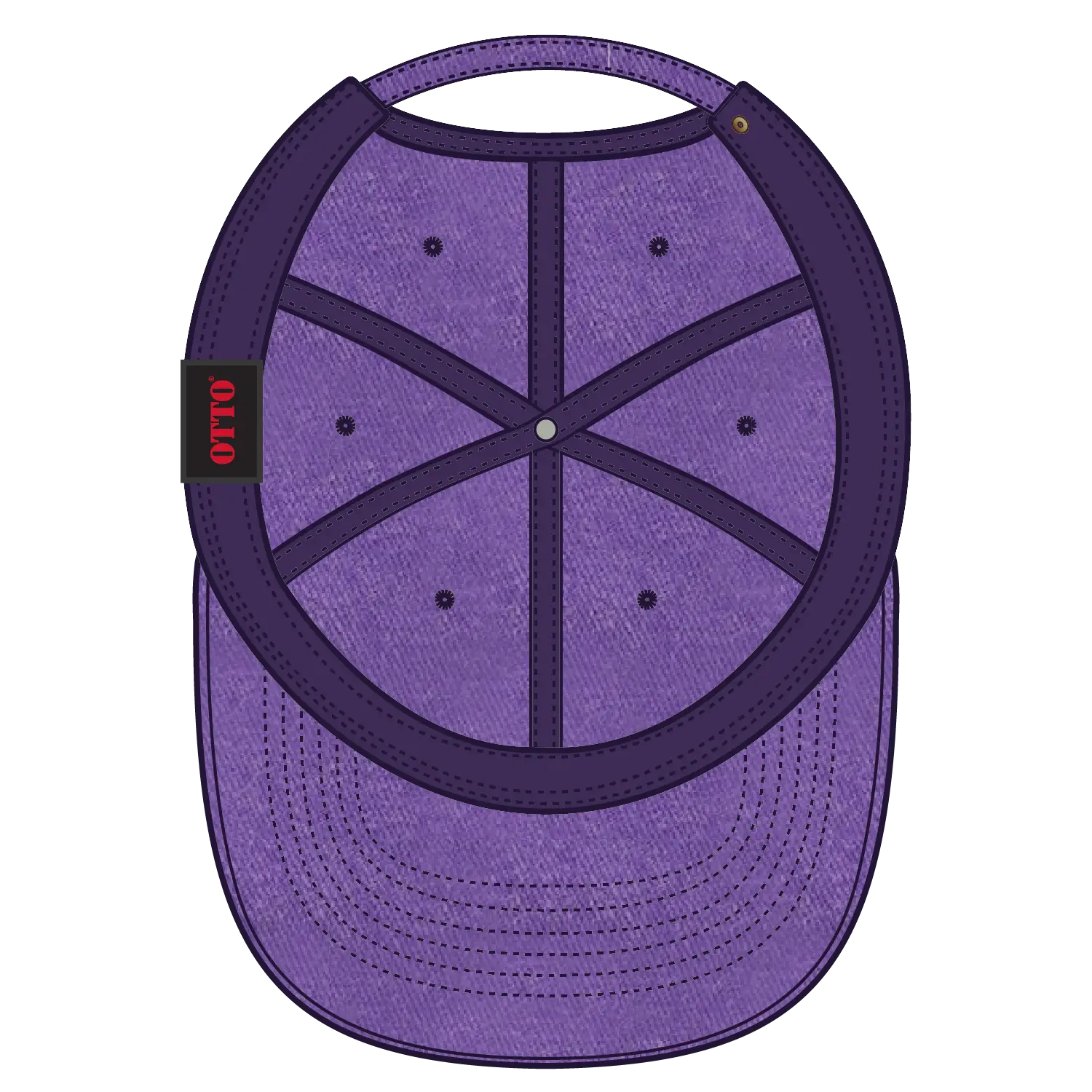 OTTO 18-202 6 Panel Low Profile Dad Cap - Purple - Purple / 6 1/2’’ - 7 5/8’’