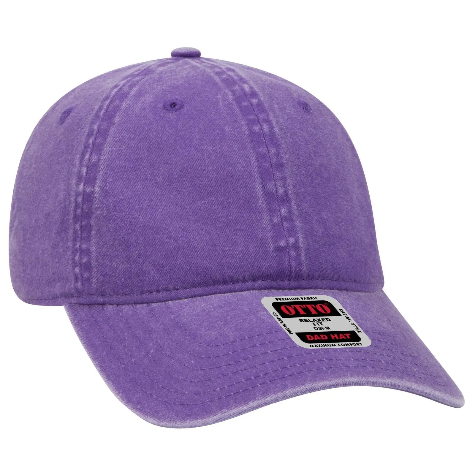 OTTO 18-202 6 Panel Low Profile Dad Cap - Purple - Purple / 6 1/2’’ - 7 5/8’’