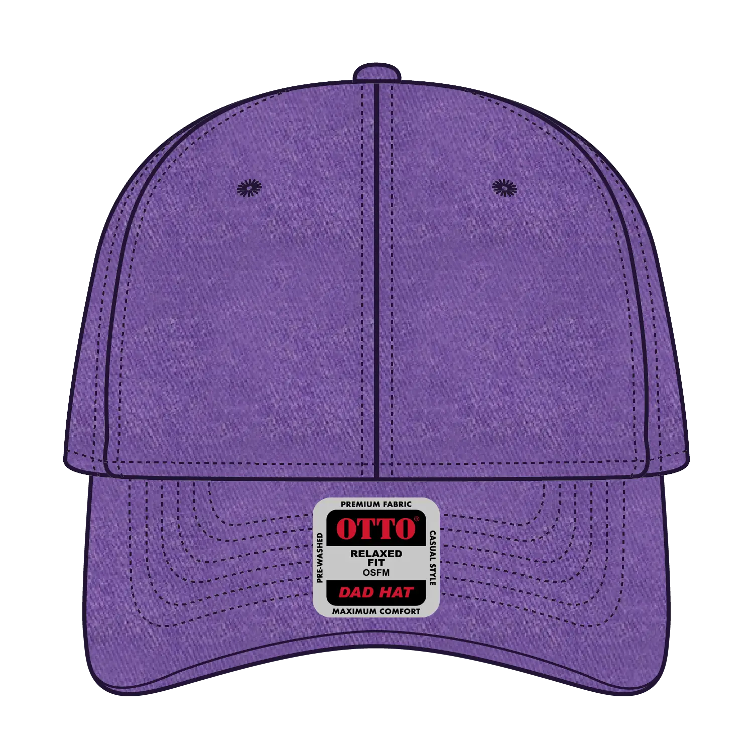 OTTO 18-202 6 Panel Low Profile Dad Cap - Purple - Purple / 6 1/2’’ - 7 5/8’’