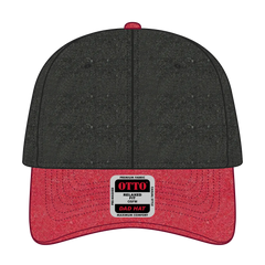 OTTO 18-202 6 Panel Low Profile Dad Cap - Red/Blk - Red/Blk / 6 1/2’’ - 7 5/8’’