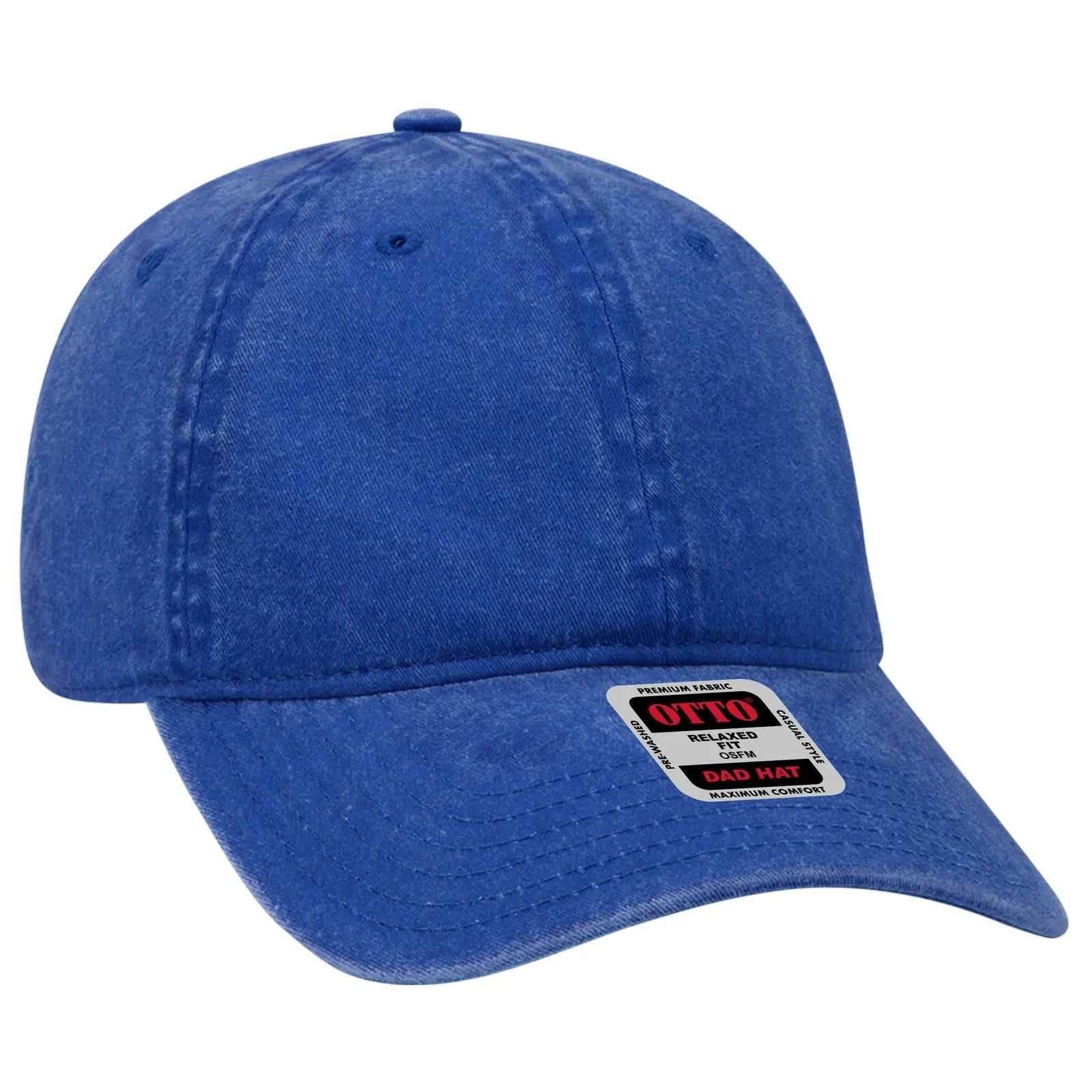 OTTO 18-202 6 Panel Low Profile Dad Cap - Royal - Royal / 6 1/2’’ - 7 5/8’’