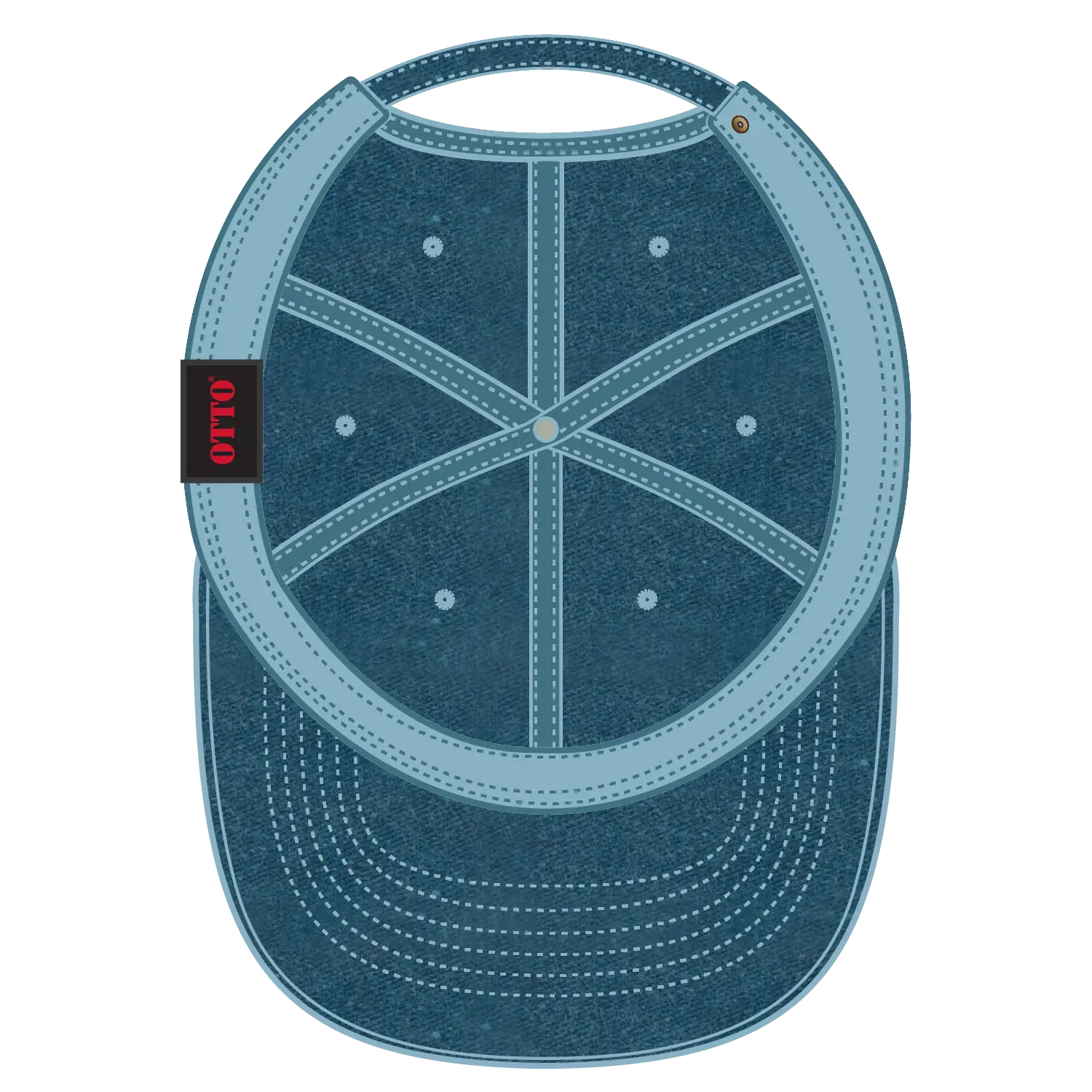 OTTO 18-202 6 Panel Low Profile Dad Cap - Sky Blue - Sky Blue / 6 1/2’’ - 7 5/8’’