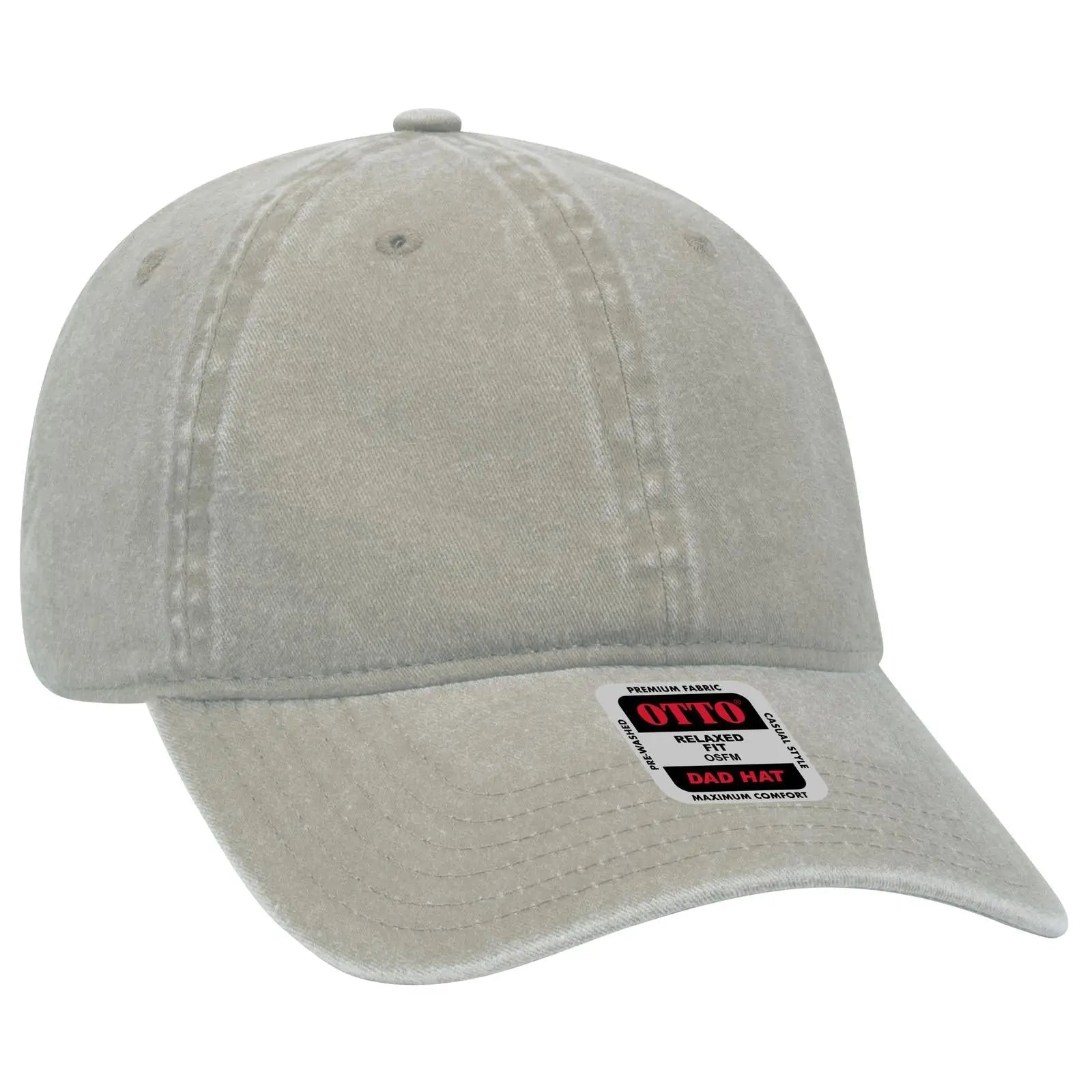 OTTO 18-202 6 Panel Low Profile Dad Cap - Stone Gray - Stone Gray / 6 1/2’’ - 7 5/8’’