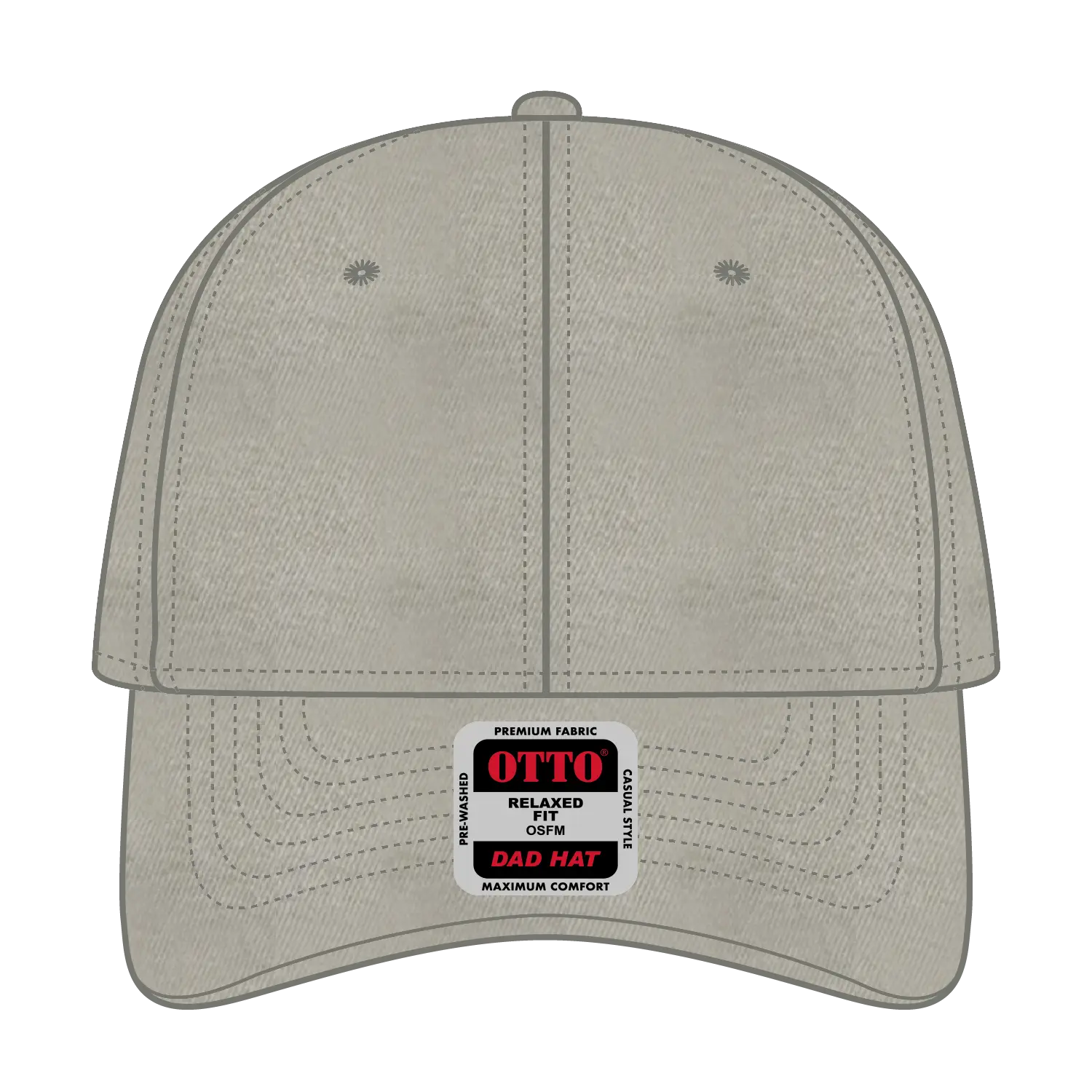 OTTO 18-202 6 Panel Low Profile Dad Cap - Stone Gray - Stone Gray / 6 1/2’’ - 7 5/8’’