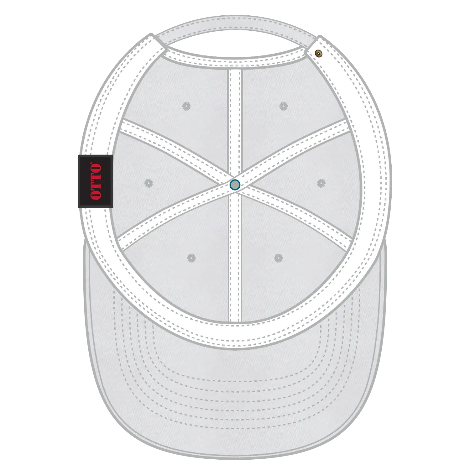 OTTO 18-202 6 Panel Low Profile Dad Cap - White - White / 6 1/2’’ - 7 5/8’’