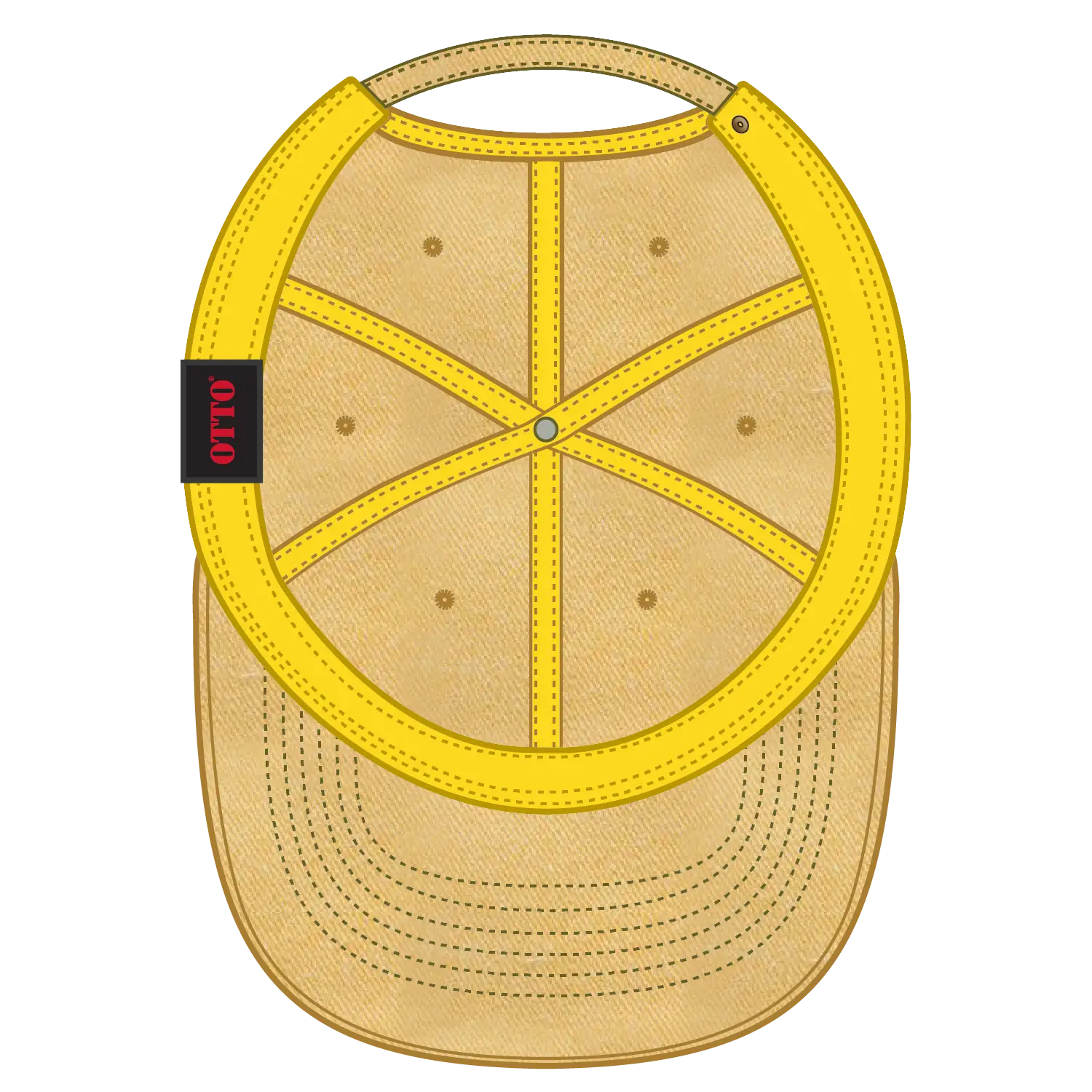OTTO 18-202 6 Panel Low Profile Dad Cap - Yellow - Yellow / 6 1/2’’ - 7 5/8’’