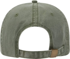 OTTO 18-202 Washed Pigment Dyed Cotton Twill Low Profile Pro Style Unstructured Soft Crown Cap - Olive Green - Olive