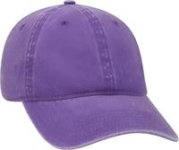 OTTO 18-202 Washed Pigment Dyed Cotton Twill Low Profile Pro Style Unstructured Soft Crown Cap - Purple - Purple