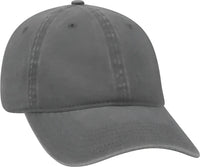 OTTO 18-202 Washed Pigment Dyed Cotton Twill Low Profile Pro Style Unstructured Soft Crown Cap - Charcoal Gray - Dark