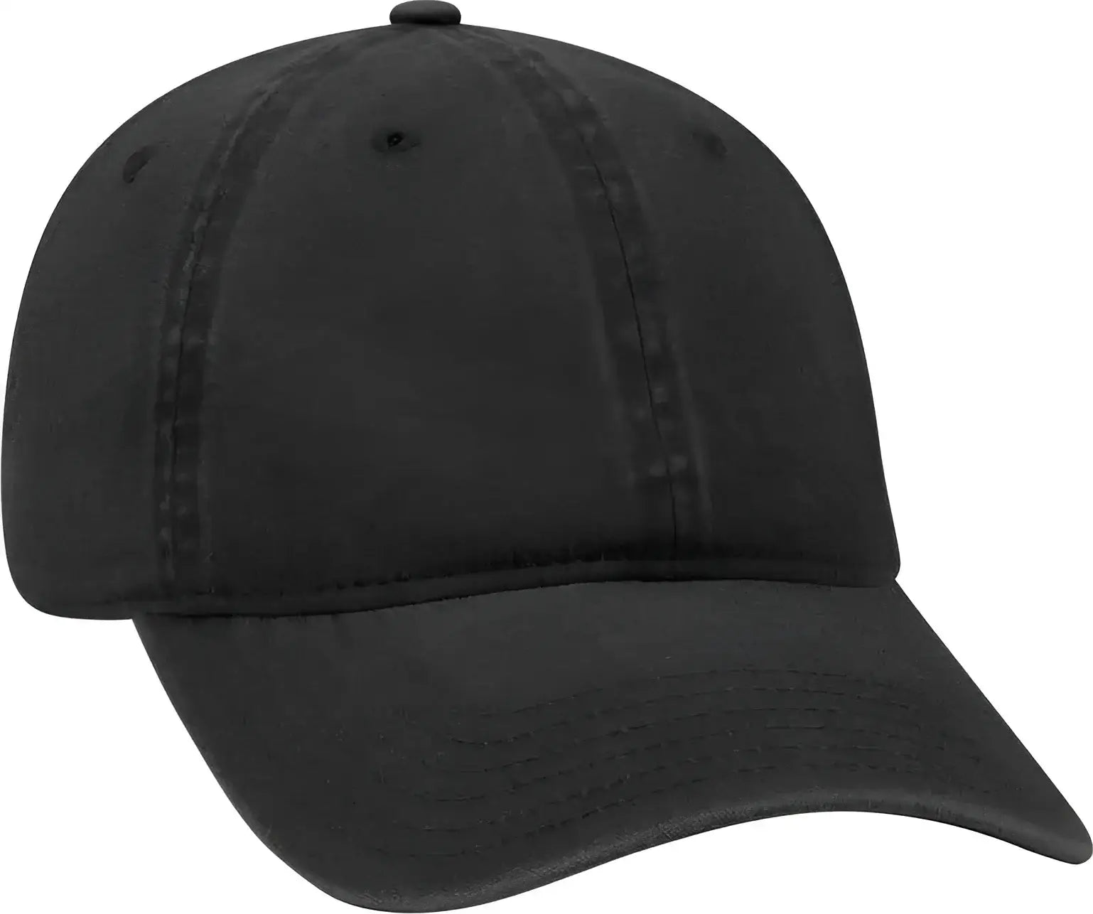 OTTO 18-202 Washed Pigment Dyed Cotton Twill Low Profile Pro Style Unstructured Soft Crown Cap - Black - Black