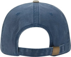 OTTO 18-202 Washed Pigment Dyed Cotton Twill Low Profile Pro Style Unstructured Soft Crown Cap - Khaki Navy - Khaki