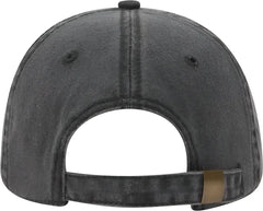 OTTO 18-202 Washed Pigment Dyed Cotton Twill Low Profile Pro Style Unstructured Soft Crown Cap - Black - Black