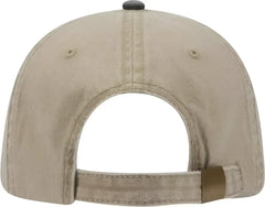 OTTO 18-202 Washed Pigment Dyed Cotton Twill Low Profile Pro Style Unstructured Soft Crown Cap - Black Khaki - Black