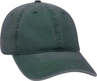 OTTO 18-202 Washed Pigment Dyed Cotton Twill Low Profile Pro Style Unstructured Soft Crown Cap - Dark Green - Forest