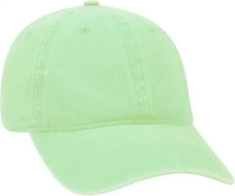 OTTO 18-202 Washed Pigment Dyed Cotton Twill Low Profile Pro Style Unstructured Soft Crown Cap - Lime - Lime / One Size