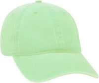 OTTO 18-202 Washed Pigment Dyed Cotton Twill Low Profile Pro Style Unstructured Soft Crown Cap - Lime - Lime / One Size