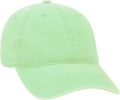 OTTO 18-202 Washed Pigment Dyed Cotton Twill Low Profile Pro Style Unstructured Soft Crown Cap - Lime - Lime / One Size
