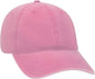 OTTO 18-202 Washed Pigment Dyed Cotton Twill Low Profile Pro Style Unstructured Soft Crown Cap - Azalea - Pink