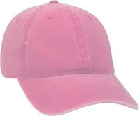 OTTO 18-202 Washed Pigment Dyed Cotton Twill Low Profile Pro Style Unstructured Soft Crown Cap - Azalea - Pink